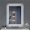 S'bagno Bluetooth-Specchio-Bagno-con-Luce-Led-70x50cm, Specchio-Bagno-Led Anti-Fog, 3000K-6500K, Dimmerabile, Memoria, Vetro Temperato HD, IP44-Specchio-Retroilluminato-Bagno, Orizzontale/Verticale