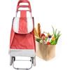 DETERMONDO Carrello Spesa Antipioggia Capacità 42L Fino a 30Kg di Carico Carrello con Ruote Portatutto Spesa Tasca Frontale 95x35x28 cm