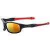 uvex sportstyle 507, occhiali da sole per bambini, specchiato, incl. fascia, black matt red/red, one size