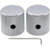 Musiclily Pro 1/4 Fine Knurled Manopole Flat Top Vite Fissaggio Cromato2pz