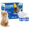 Wusideday Feromoni Gatto Calmante, Diffusore Feromone Felino, Diffusore di Feromoni Plug-in per Cani E Gatti, 60 Giorni Feromonis Gatto Calmante Allevia Stress Ricarica
