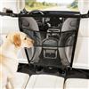 YNNHUDEEP Griglia per cani per auto, 69 cm x 57 cm, regolabile, universale, con tasche portaoggetti, griglia divisoria per bagagliaio e sedile posteriore, barriera di sicurezza contro il cane dal