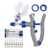 SCZMBLTLNV Modificabile per Pollame Bovini Pecore 1/2/5ml Siringa Automatica Continua Animale Iniettore di Pollo Pollame Durevole Vaccino 10 Aghi Veterinari(5ML,16x38)