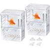 Guador Scatola per Allevamento di Pesci,Guador 2 Pezzi Scatola di Isolamento per Allevamento Acquario Guppy Doppio Allevamento Allevatore Trappola Box Cova Contenitore Acquario Multifunzionale (2 pezzo L)