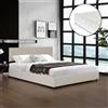 corium Letto imbottito 'Juva' matrimoniale con rete a materasso e rete a doghe pieghevole 180 x 200 cm Cord Beige