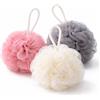 PARENCE Set di 3 fiori da doccia - spugna da bagno a rete - detersivo delicato ed esfoliante - con fiocco sospeso - Ø 10 cm - colori diversi