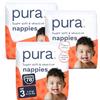 Pura Pannolini per Bambini Taglia 3, 78 pezzi, 4-9 kg, Pelle Sensibile e Ipoallergenica, Senza Tossine*, Blowout Blocker™, Fino a 12h Protezione Perdite