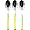 Home Provence Set 6 Cucchiai Tavola in Acciaio Inox, Decoro Verde