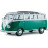 Solido - VW T1 Samba 1962 1:18 - Modellino di auto pressofuso, modello da collezione in metallo, verde/bianco, con base in plastica, scatola con finestra