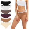 Uizuooy Mutande Donna Cotone Vita Media Slip Pacco da 6 Multicolor-MU3 L