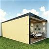 DSRDRFG Tenda Vela Parasole 2.2x0.5m Vela Ombreggiante Rettangolare, PES 220g/m² Tenda a Vele Impermeabile Parasole Protezione Raggi UV per Esterno Giardino Terrazza Piscina, Giallo sabbia