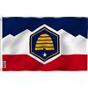 Anley Fly Breeze 3x5 piedi New Utah State Flag - Intestazione in tela e doppie cuciture - New Utah UT Flags Poliestere con occhielli in ottone 3 X 5 piedi