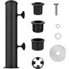 FARYODI Supporto universale per ombrellone in granito, per esterni, robusto, con tubo in acciaio inox e manicotti regolabili in PVC, base antivento per ombrellone da giardino, terrazza (nero)