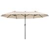 Arreditaly Ombrellone Doppio Da Giardino Parasole 4.6 x 2.4 M Per Esterno Piscina Terrazzo Con Palo In Acciaio E Tessuto In Poliestere Impermeabilie Anti UV Apertura A Manovella Colore Beige