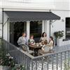 UISEBRT Tenda da sole a pressione per balcone, larghezza 300 cm, con manovella, regolabile in altezza, senza fori, protezione UV, protezione solare, resistente alle intemperie (300 x 120 cm, grigio