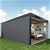 DSRDRFG Grande Tenda a Vela Rettangolare 3.7x1m Rete Ombreggiante da Giardino, PES 220g/m² Impermeabile Vele Parasole Parasole Protezione UV per Esterno Giardino Terrazza Piscina, Grigio Scuro