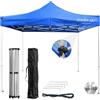 DARDARUGA Gazebo Pieghevole da Giardino 3x3m, Alluminio, Leggero, Impermeabile, Resistente ai Raggi UV, Chiusura a Fisarmonica, Altezza regolabile, Picchetti + Sacca Trasporto + Corde Incluse, Colore Blu