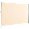 Floordirekt Tenda laterale in alluminio, 200x400 cm Beige - protezione visiva e solare estensibile per balcone e terrazza, poliestere 280 g/m² (PU), protezione UV UPF50+, con supporto a pavimento