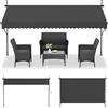 UISEBRT Tenda da Sole a Bracci con Manovella, 300x120cm Protezione per Balcone Regolabile, Senza Forare, protezione UV Tenda da sole per finestre, terrazze, balconi o giardini，Grigio scuro