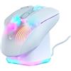 Turtle Beach Kone XP Air - Mouse da gioco wireless RGB ergonomico personalizzabile, sensore ottico a 19K DPI, 100 ore di batteria e base di ricarica - Bianco