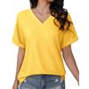PASUDA Maglietta Donna Manica Corta T Shirt Scollo a V Magliette Elegante Ampia Maniche Corte Blusa Donna Estiva Camicia Top Casual Tee Abbigliamento Estivo Moda (Bianco, L)