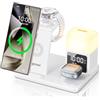 Augnner Stazione di Ricarica Induttiva 6 in 1 Aggiornata per Samsung con Sveglia e Luce a 3 Colori | Ricarica Senza Fili 15W Rapida per Galaxy S25/S24/Z Fold6/Flip/Note Galaxy Watch Ultra/6/5 Pro Galaxy Buds