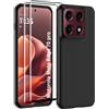 Rojeuinn cover per Motorola Moto Edge 70 Pro 5G + 2 pezzo Vetro Temperato, Proteggi schermo ultra trasparente con durezza 9H, custodia protettiva morbida anticaduta e antipolvere -Nero
