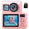 Maxmango D70 Fotocamera Subacquea 4K 48MP, Macchina Fotocamera Impermeabile 10FT per Piscina Spiaggia, Doppio Schermo Autofocus Zoom 18X, Macchina Fotografica Regalo per Ragazzi e Adulti, 16GB, Rosa