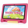 Gleeso Tablet Bambini | Android Tablet per Bambini 10 Pollici, Kids Tablet con Octa-Core | 128GB+1TB TF | Controllo Parentale | 8MP Fotocamera | WiFi 6/BT 5.3, Tablet con Custodia Protettiva - Rosa