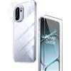 Rojeuinn cover per Oneplus 15R +1 pezzo Vetro Temperato+1 pezzo Pellicola protettiva per la fotocamera,schermo ultra trasparente,custodia protettiva morbida anticaduta e antipolvere-Trasparente