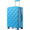 British Traveller Valigia Media Trolley 64CM Valigie Rigida ABS+PC con Rotelle Girevoli e TSA Lucchetto (24pollici, Azzurro)
