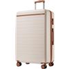 Kono Valigia Grande 76.5cm, Valigia da Viaggio Grande 23kg in Composito ABS+PC, Equipaggio Mano con 4 Ruote, Bianco