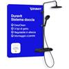 Duravit Sistema doccia Duravit, Shower System con 3 tipi di getto (Rain, Pulse, Mono), soffione con inclinazione regolabile, set doccia facile da pulire, sistema doccia con termostatico, Nero opaco