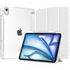 MoKo Cover per iPad Air 11 Pollici Case (M4/M3/M2) 2026/2025/2024, iPad Air 5a/4a Gen 10,9 2022/2020 con Portapenna, Cover Trifold Sottile e Leggera con Retro in PC Rigido Traslucido, Bianco