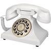 Artisam Telefono vintage bianco, telefoni fissi retrò con filo per casa, linea singola vecchio moda telefono da casa con suoneria forte per anziani, telefoni antichi classici per ufficio/hotel/scuola