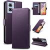 Yunubeyii Cover Libro per Motorola Moto G85,Viola | Blocco RFID,Luxury PU Pelle,Portafoglio,Card Holder,Magnetic Phone Custodia,Kickstand,Protettiva,Antiurto