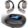 Rainpal Open Ear, auricolari aperti con touchscreen, Bluetooth 5.4, cuffie senza fili con ganci per le orecchie, display interattivo, suono stereo e cancellazione del rumore, per sport e lavoro (nero)