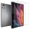 MEMELOKA Custodia per Lenovo K11 Plus 11.5 Pollici + 2 Pezzi Vetro Temperato, Cover Protezione in TPU Morbido Ultra-Sottile con Airbag in Silicone Rinforzato