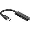 SBS Adattatore Audio con Jack Femmina 3,5mm, Adattatore con connettore USB-C Maschio, Porta USB-C Femmina per Ricarica, connettori in Metallo, Cavo in Tessuto Lungo 9cm