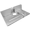 Yusat Set di 3 piastre di inserimento del tavolo del router in lega di alluminio, piastra pieghevole per router in legno, piastra di supporto con bastone a spinta, argento