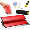 Lomhyve Set di spatole per superfici da 40 cm, con rullo da 23 cm, lama in acciaio inox + rullo per rivestimento, strumento per grandi aree di lavoro, decorazione da parete, costruzione