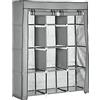 HOMCOM Guardaroba in Tessuto con Base Rialzata 125x43x162.5cm Grigio Chiaro
