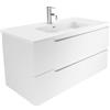 Parama Mobile Bagno Sospeso 2 Cassetti Con Lavabo Mod. Ardenne (Bianco, 100)
