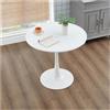 HFFAIWM Tavolo Rotondo Bianco Moderno - Semplice, Nordico per Pranzo, Tè al Latte, Tulipano - Balcone, Piccolo con Sedie (60 cm)