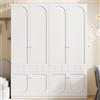 Terahanda Armadio a 2 ante laccato con asta appendiabiti e cassetti, mobili per camera da letto, maniglie in metallo, set da 2 pezzi, 160 x 50 x 200 cm