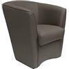Liberoshopping Poltrona imbottita Valentina a pozzetto in Ecopelle per ufficio sala d'attesa Alta qualità made in Italy (Grigio)