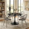 DazzlerE Set di mobili da balcone per piccoli balconi, tavolo da giardino rotondo per giardino, patio, tavolo nero (Ø 100 cm) + 4 sedie grigie Sedie
