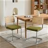 kozamas Set di 2 sedie da pranzo cantilever verde oliva con rattan e velluto, struttura tubolare in acciaio, design Mid-Century, portata 300 lbs