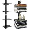 Ruioomeep Libreria invisibile, a 4 piani, a forma di torre di libri verticali nascoste, in metallo nascosto per la camera da letto, decorazione in ufficio, set da 2 (nero)