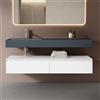 Mai & Mai Mobile Bagno Sospeso150x48x25cm, Lavabo Antracite, Bianco opaco